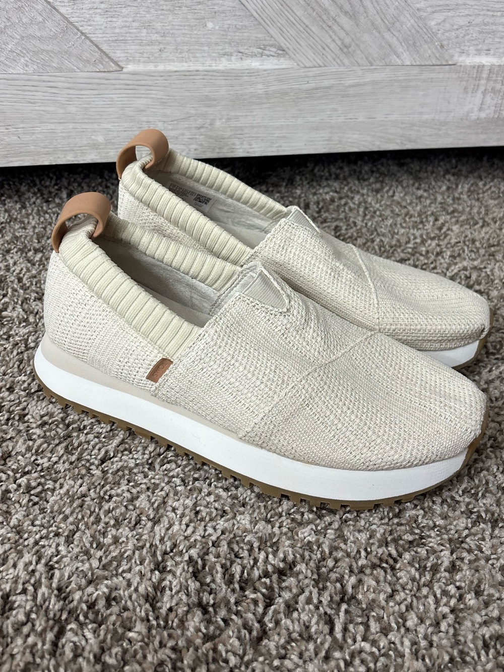 Toms Alpargata Resident 2.0 Cream & Tan Slip-On Shoes with Platform Sneakers 7